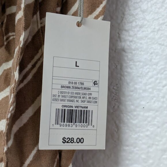 A NEW DAY Brown Zebra Animal Patterned Print Faux Wrap Bow Midi Skirt - Large - Picture 3 of 4